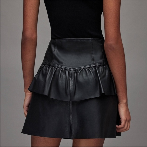 All Saints Andy Leather Skirt US 10 UK 14 EU 42 - Picture 8 of 8
